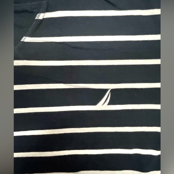 Nautica Navy Blue Longsleeve Shirt Striped. *Excellent Cond* Size L - Picture 2 of 5